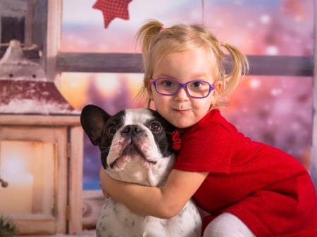 French Bulldog and Child